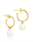 Gold on Sterling Silver Claudia Bradby Favourite Pearl Hoop Earrings