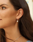 Sterling Silver Claudia Bradby Small Favourite Pearl Hoop Earrings