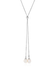 Sterling Silver Claudia Bradby Angelina Pearl Lariat Necklace