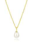 Gold on Sterling Silver Claudia Bradby Favourite Pearl Drop Necklace