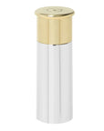 6oz Pewter Shotgun Cartridge Hip Flask with Brass Lid