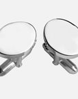 Sterling Silver Substantial Plain Oval Cufflinks