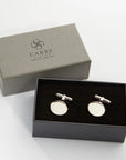Sterling Silver Substantial Plain Oval Cufflinks