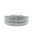 Platinum 1.00ct 3 Row Diamond Half Eternity Ring