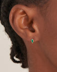 Gold Vermeil Ania Haie Malachite Emblem Stud Earrings