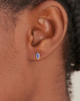 Gold Vermeil Ania Haie Lapis Emblem Stud Earrings