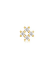 Gold Vermeil Ania Haie Sparkle Cross Barbell Single Earring