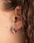 Sterling Silver Diamonfire Baguette Scatter Hoop Earrings