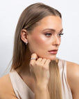 Sterling Silver Diamonfire Channel Set Baguette Zirconia Hoop Earrings