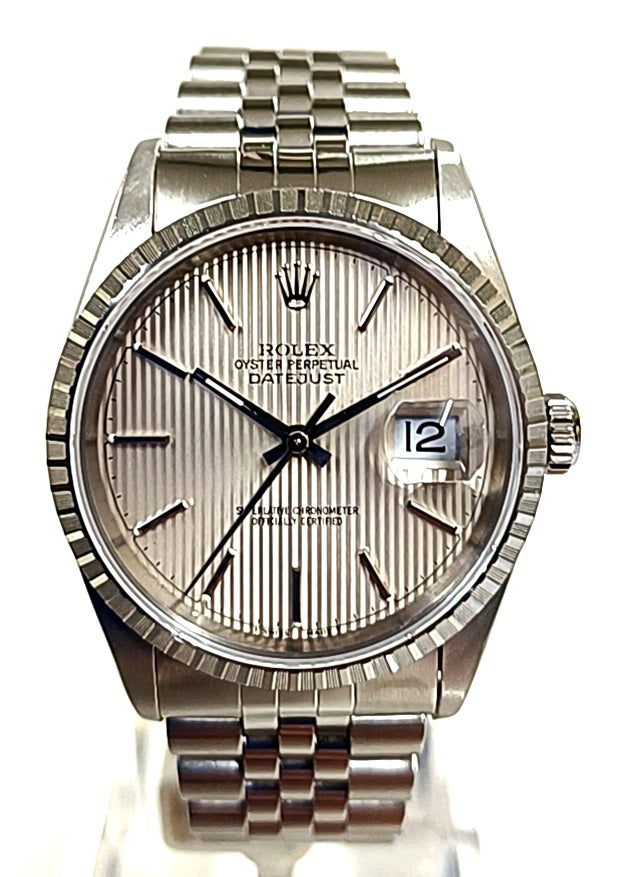 Pre Owned Mens Steel Rolex DateJust Perpetual Watch on Bracelet