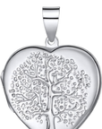 Sterling Silver Tree Of Life Heart Locket and Chain