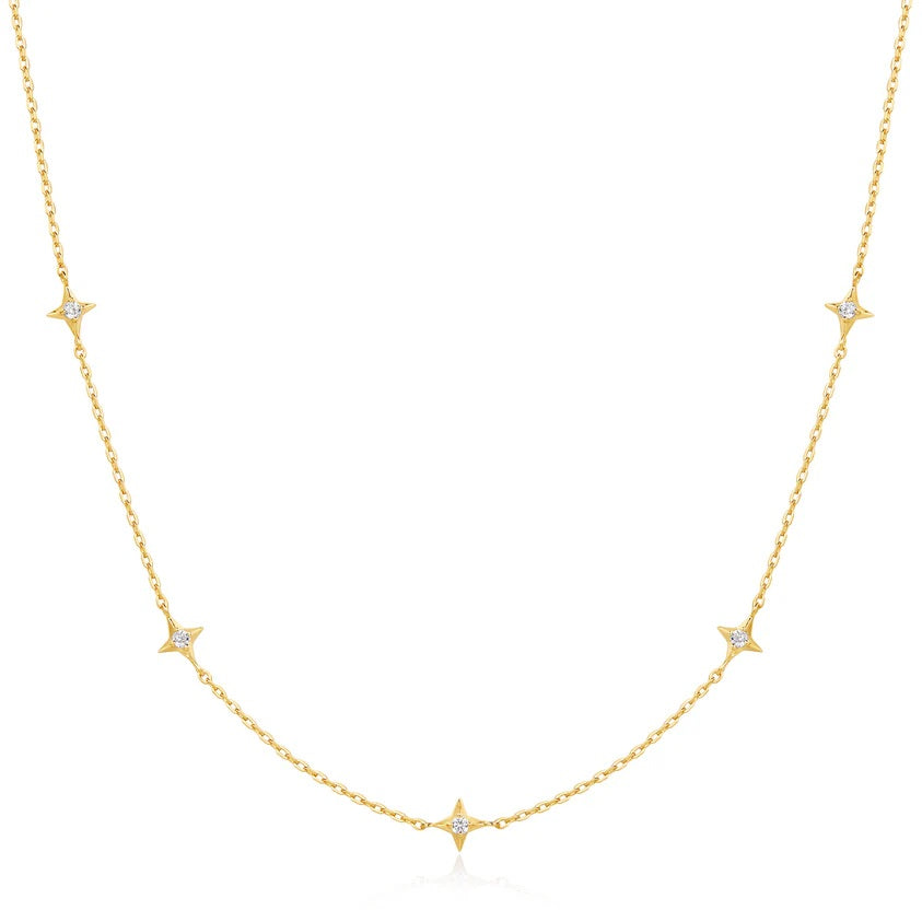 Gold Vermeil Ania Haie Stars Station Necklace