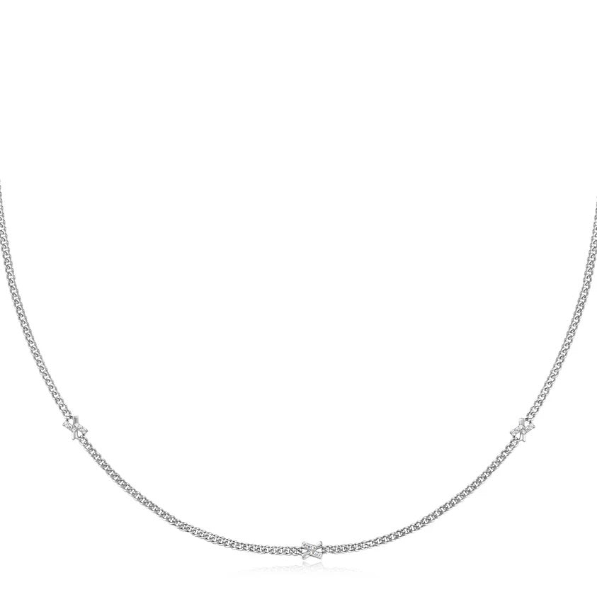 Sterling Silver Ania Haie Cross Station Necklace