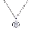 Sterling Silver Diamonfire 0.50ct Rub Set CZ Necklace