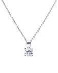 Sterling Silver Diamonfire 1.00ct Claw Set Single Stone CZ Necklace