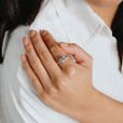 Sterling Silver Diamonfire Square Pave Set Ring