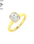 9ct Yellow Gold 1.02ct Laboratory Grown Cushion Cut Solitaire Diamond Ring