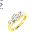 9ct Yellow Gold 1.08ct Laboratory Grown 3 Stone Diamond Ring