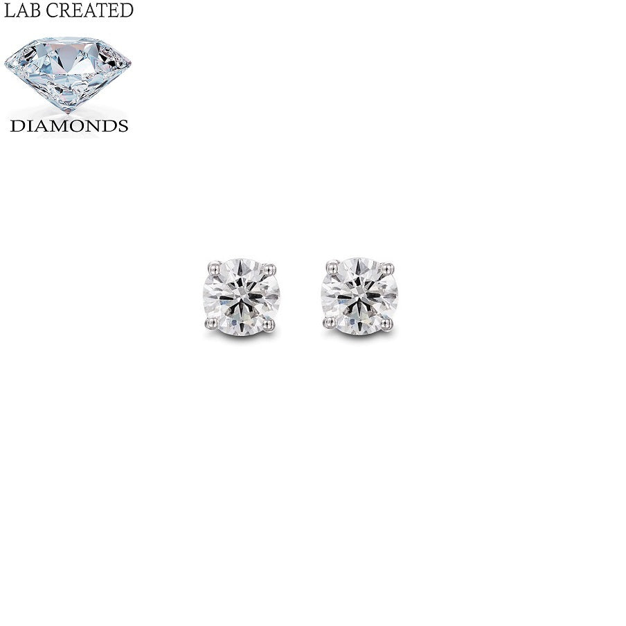 18ct White Gold 0.70ct Claw Set Lab Grown Diamond Stud Earrings