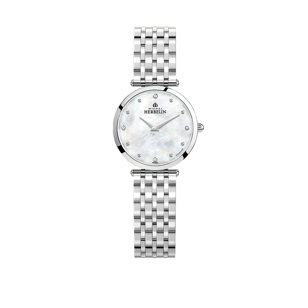 Ladies Steel Herbelin Diamond Set Epsilon Watch on Bracelet