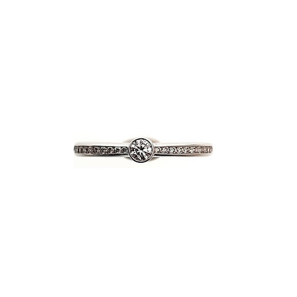 9ct White Gold 0.19ct Solitaire Diamond Ring