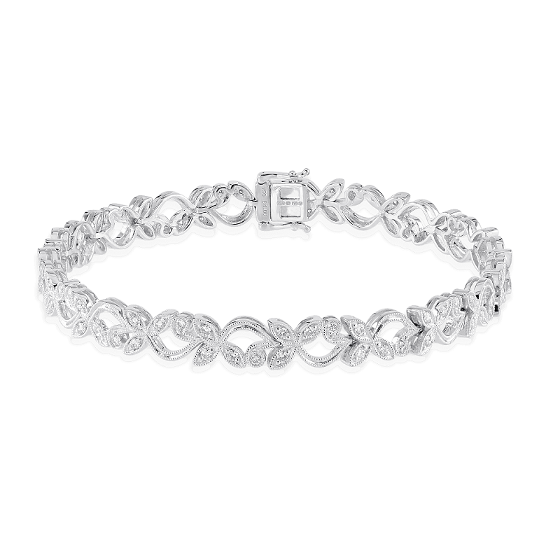 18ct White Gold 1.00ct Diamond Bracelet ST Hopper