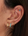 Gold Vermeil Ania Haie Triple Ball Barbell Single Earring