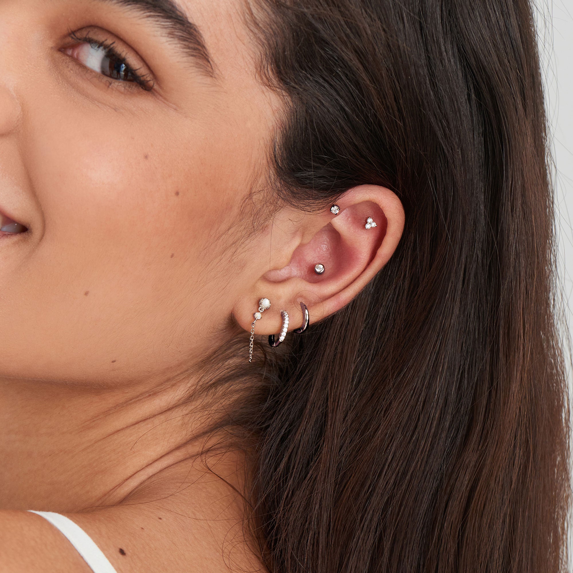 Sterling silver barbell earrings clearance