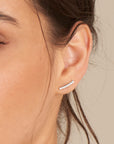 Sterling Silver Ania Haie Glam Crawler Stud Earrings