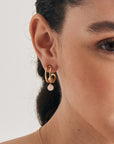 Gold Vermeil Ania Haie Orb Rose Quartz Stud Mini Hoop Earrings