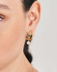 Gold Vermeil Ania Haie Orb Rose Quartz Stud Mini Hoop Earrings