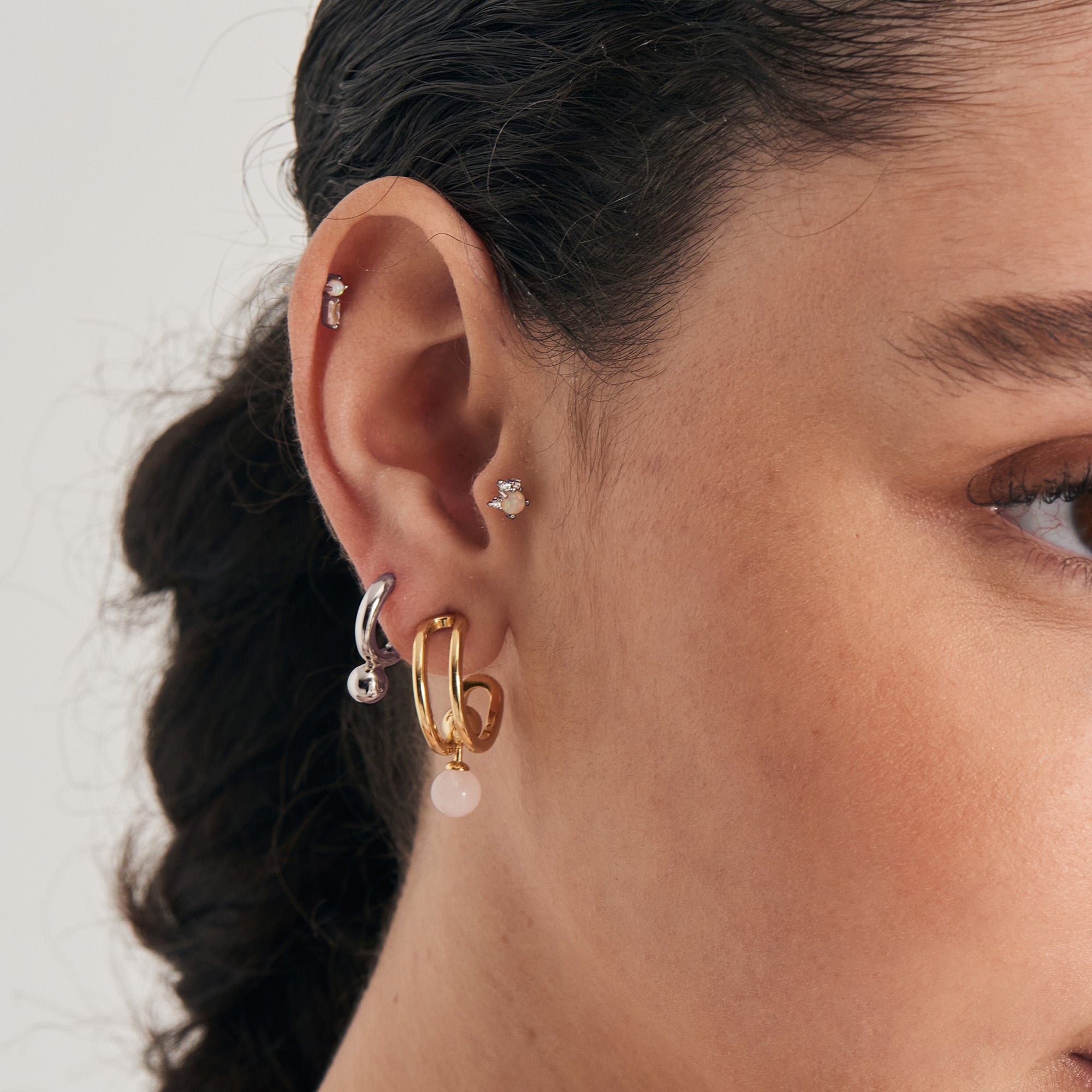 ANIA HAIE Damen Creolen Trailblazer Sparkling Shiel Produktbild-Vorschau 3