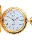 Quartz Full Hunter Woodford Pocket Watch & Chain