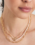 Gold Vermeil Ania Haie Pearl Chunky Link Chain Necklace