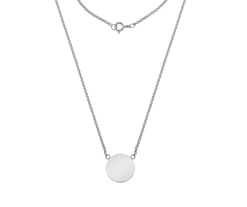 Silver on sale disc necklace