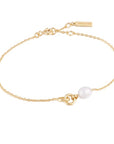 Gold Vermeil Ania Haie Pearl Link Chain Bracelet
