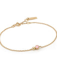 Gold Vermeil Ania Haie Orb Rose Quartz Chain Bracelet