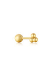 Gold Vermeil Ania Haie Triple Ball Barbell Single Earring