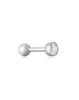Sterling Silver Ania Haie Sparkle Bezel Barbell Single Earring