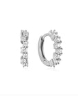 Sterling Silver Ania Haie Sparkle Cluster Huggie Hoop Earrings