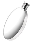 5.5oz Round Pewter Hip Flask with Leather Pouch