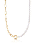 Gold Vermeil Ania Haie Pearl Chunky Link Chain Necklace