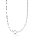 Sterling Silver Ania Haie Pearl Chunky Link Chain Necklace