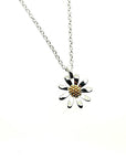 Sterling Silver 11mm Daisy Pendant & Chain Necklace