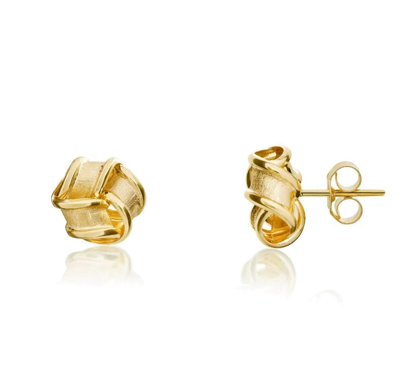 9ct Yellow Gold Knot Stud Earrings