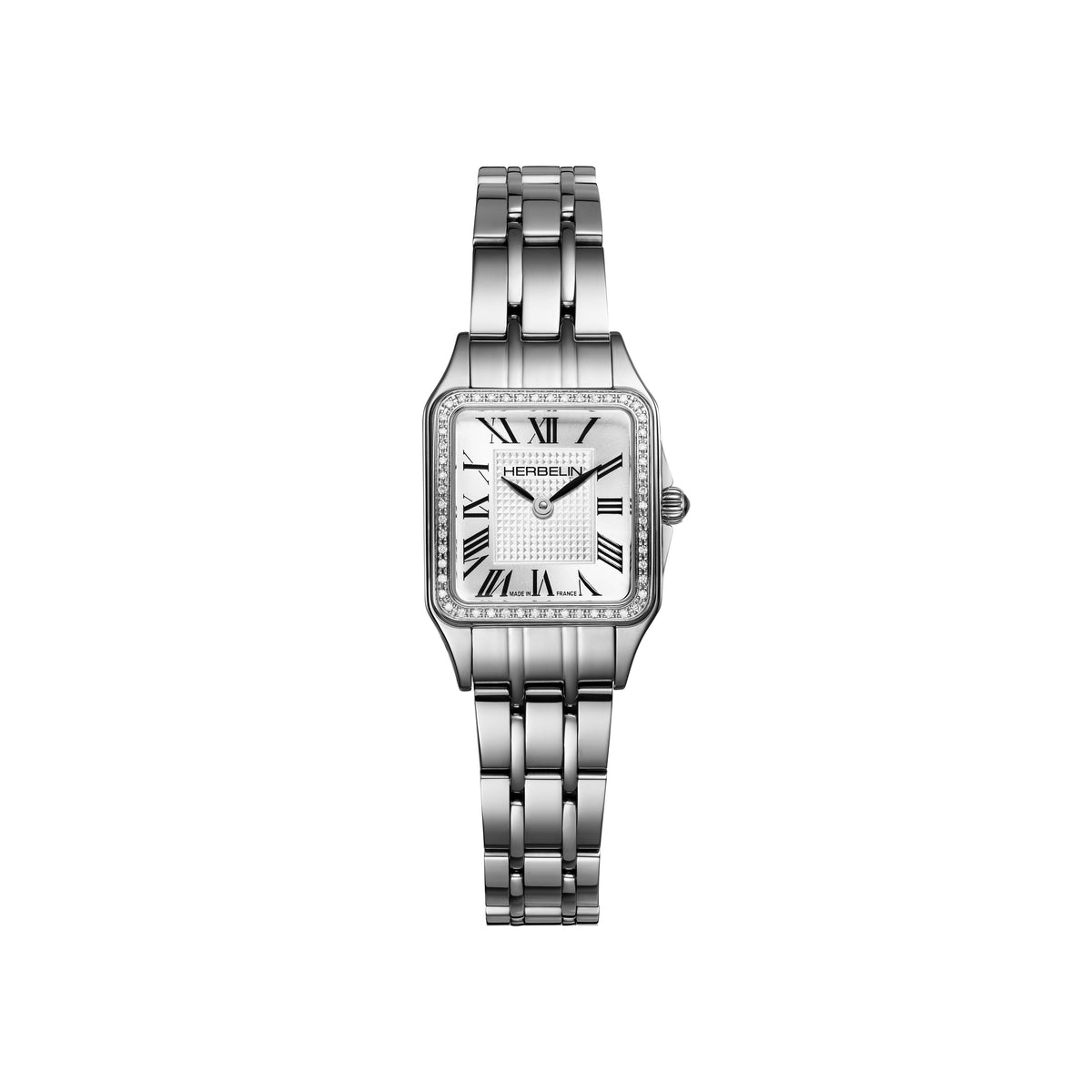 Ladies Steel Herbelin Diamond Set Mini Luna Watch on Bracelet
