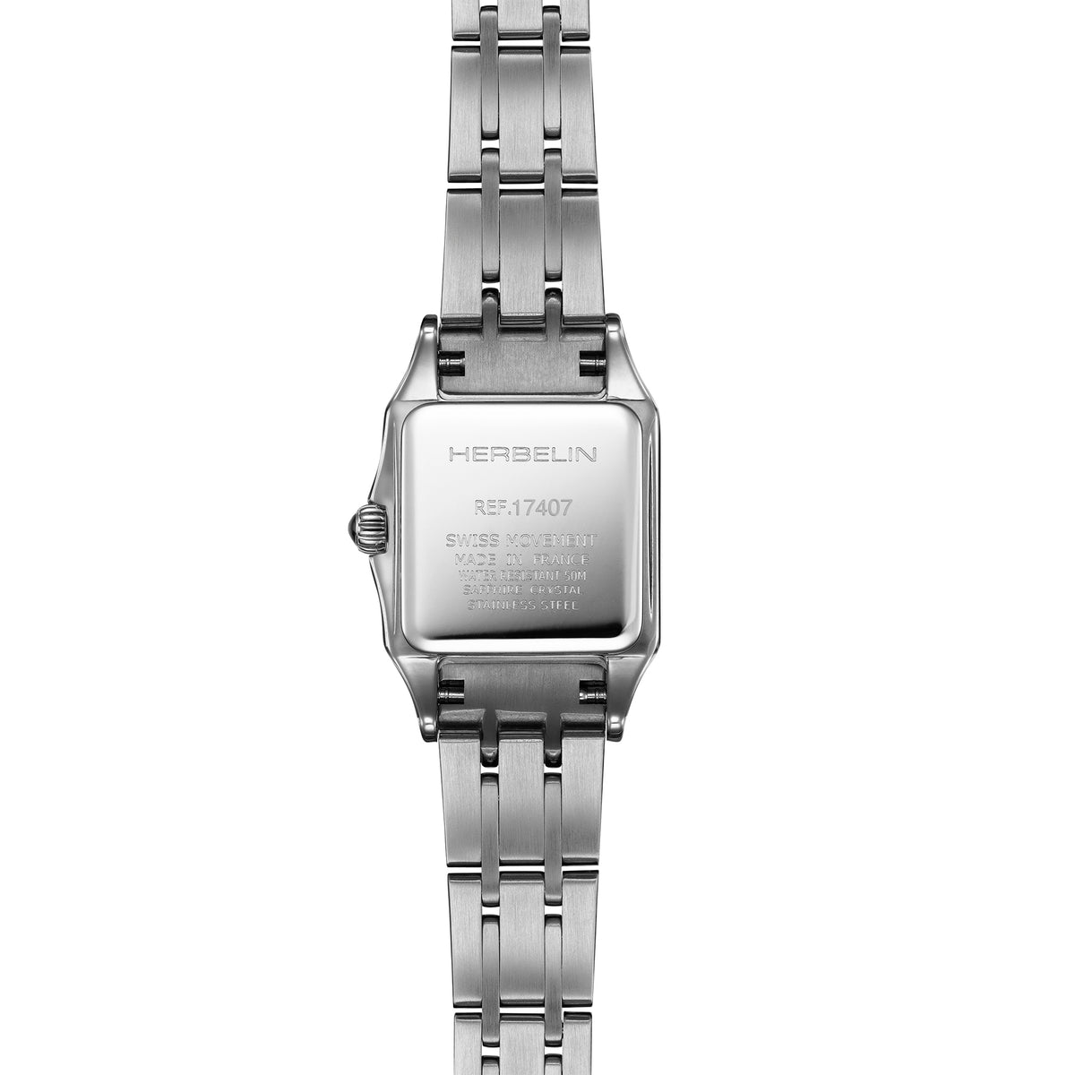 Ladies Steel Herbelin Diamond Set Mini Luna Watch on Bracelet
