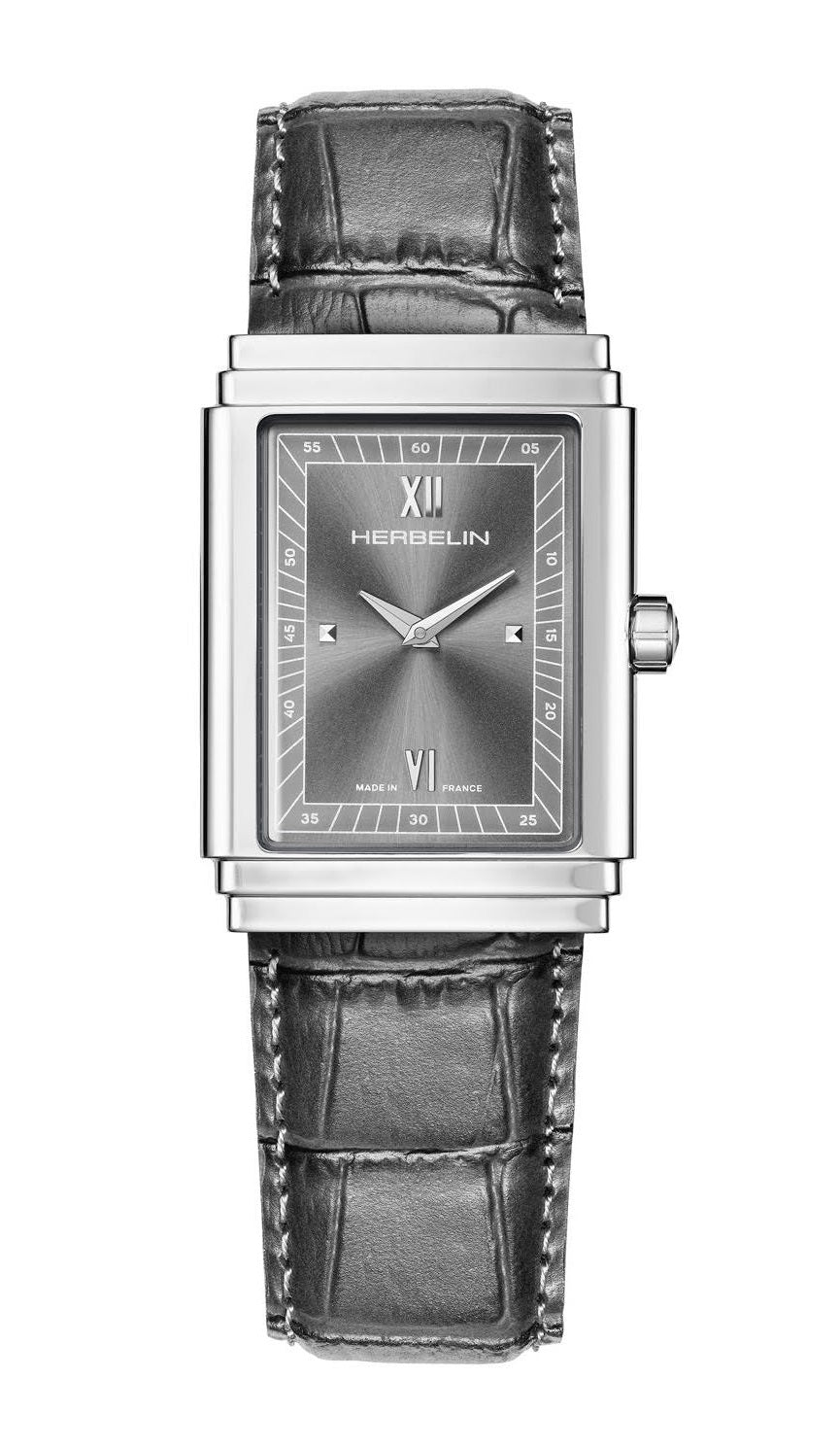 Mens Herbelin Art Deco Watch on Leather Strap