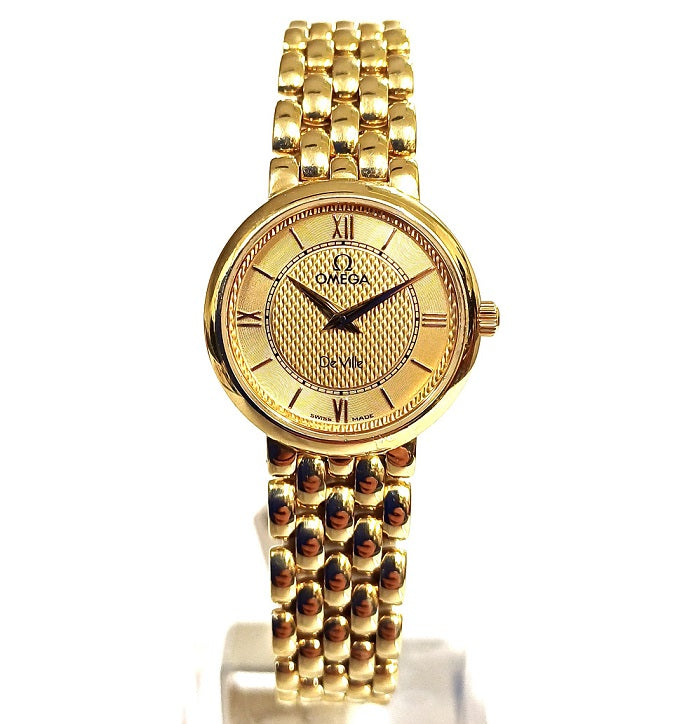 Pre-Owned Ladies 18ct Yellow Gold Omega De Ville Watch on Bracelet