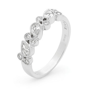 Platinum 0.48ct Diamond Milgrain Ring